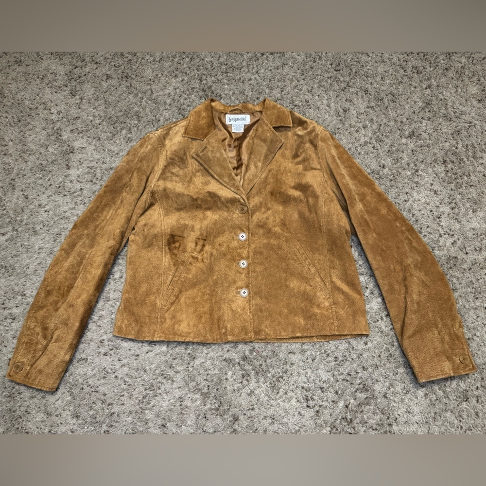 BAGATELLE Vintage Brown Suede Leather Jacket Coat Western Country Classic 16